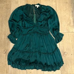 Sleeved green dress size small